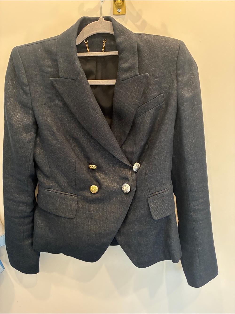 Elie Tahari Women's Double-Breasted Tailored Blazer - Navy & Gold